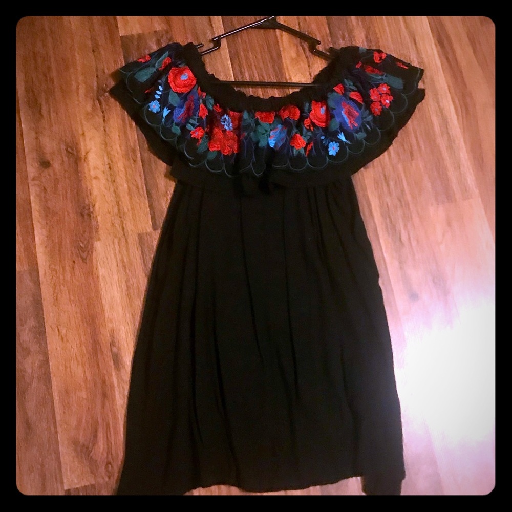 Off the shoulder embroidered dress